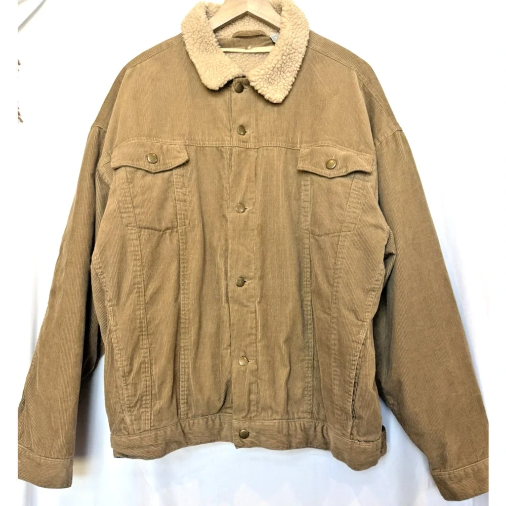 Vintage Chore Barn Coat Mens 2XL Corduroy Sherpa Marlboro Fleece Trucker‎ Jacket